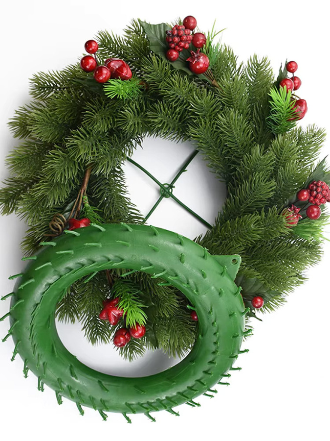 ZQCY Künstlicher Blumenkranz in Grün aus Kunststoff für Weihnachtsbaum und Hochzeitsdekoration - Bild 3