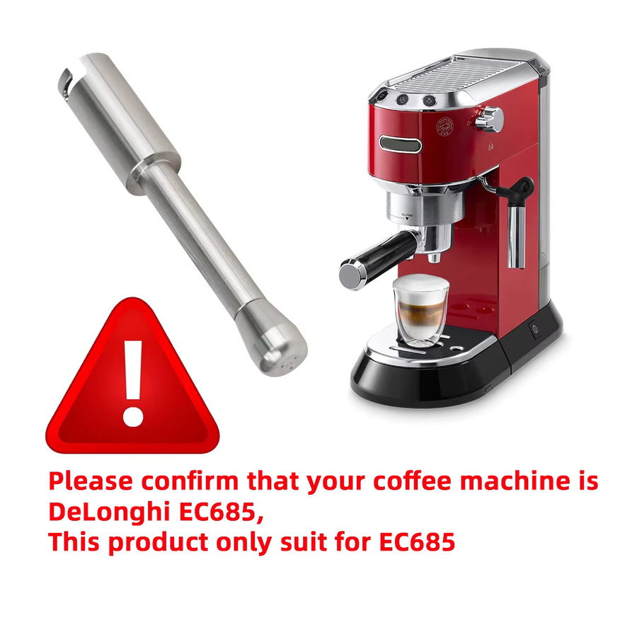 Edelstahl Dampfdüse mit Milchschaum-Auslauf für Delonghi EC685, Farbe: Silber - Bild 2
