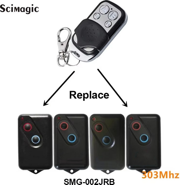 Scimagic-RC Fernbedienung für Garagentore in Schwarz, kompatibel mit Bht4 2211-l Wächter Luchs Stahl Linie 303MHz Rollcode - Bild 1