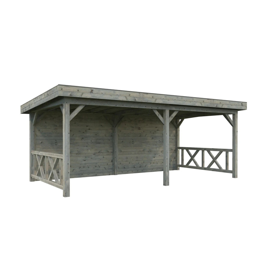 Palmako Pavillon Lenna Set 308 aus Fichtenholz in Grau, B/T/H: 588 x 300 x 245 cm - Bild 2