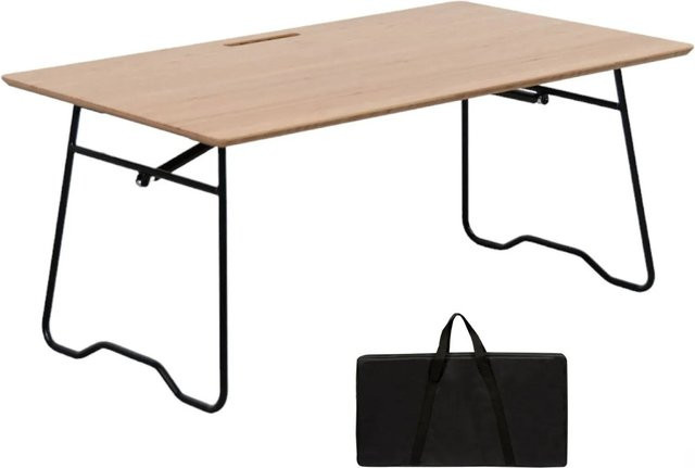osoltus Campingtisch Low Blavand aus Bambus und Stahl, Braun, B/T: 78 x 45 cm - Bild 1