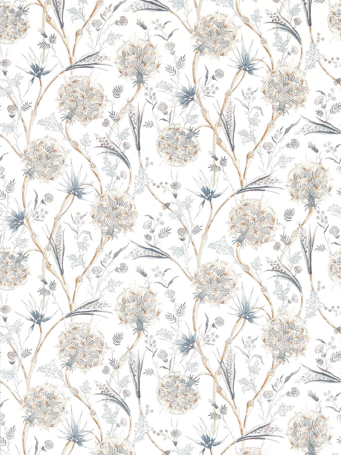 Zoffany Tapete Wallichi Floral Botanical in Quartz Grey Multicolour als Vlies-Tapete - Bild 1