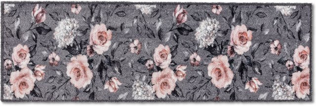 Astra Sauberlaufmatte Pure und Soft mit Blumenmuster in Grau, B/T: 50 x 150 cm, Höhe: 0,7 cm - Bild 1