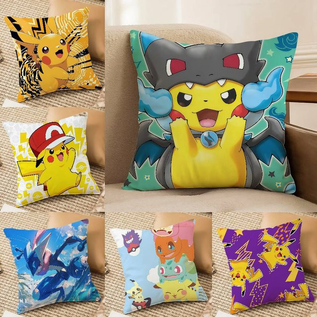 Bandai Pokemon Monster Collection Anime Plüsch-Kissenbezug, quadratisch, Mehrfarbig, Breite: 30 cm, Höhe: 30 cm - Bild 1