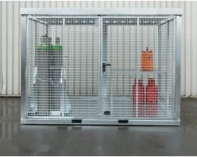Bauer Südlohn Gasflaschen-Container GFC-E/T M5 aus Stahl, silber, L 313,5 cm x B 217 cm x H 226 cm - Bild 1