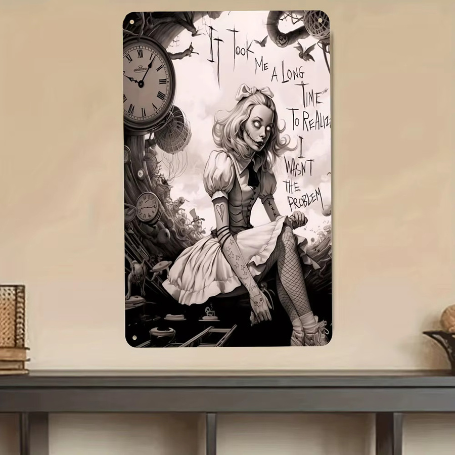 HELLOYOUNG Alice im Wunderland Vintage Wanddeko aus Aluminium in Mehrfarbig - Bild 3
