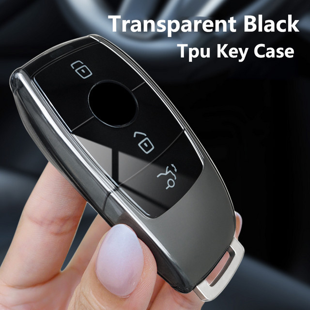 ICAR Transparente TPU-Schutzhülle für Mercedes Benz E-Klasse W213 E200 E260 E300 E320 Autoschlüssel mit Schlüsselanhänger - Bild 1