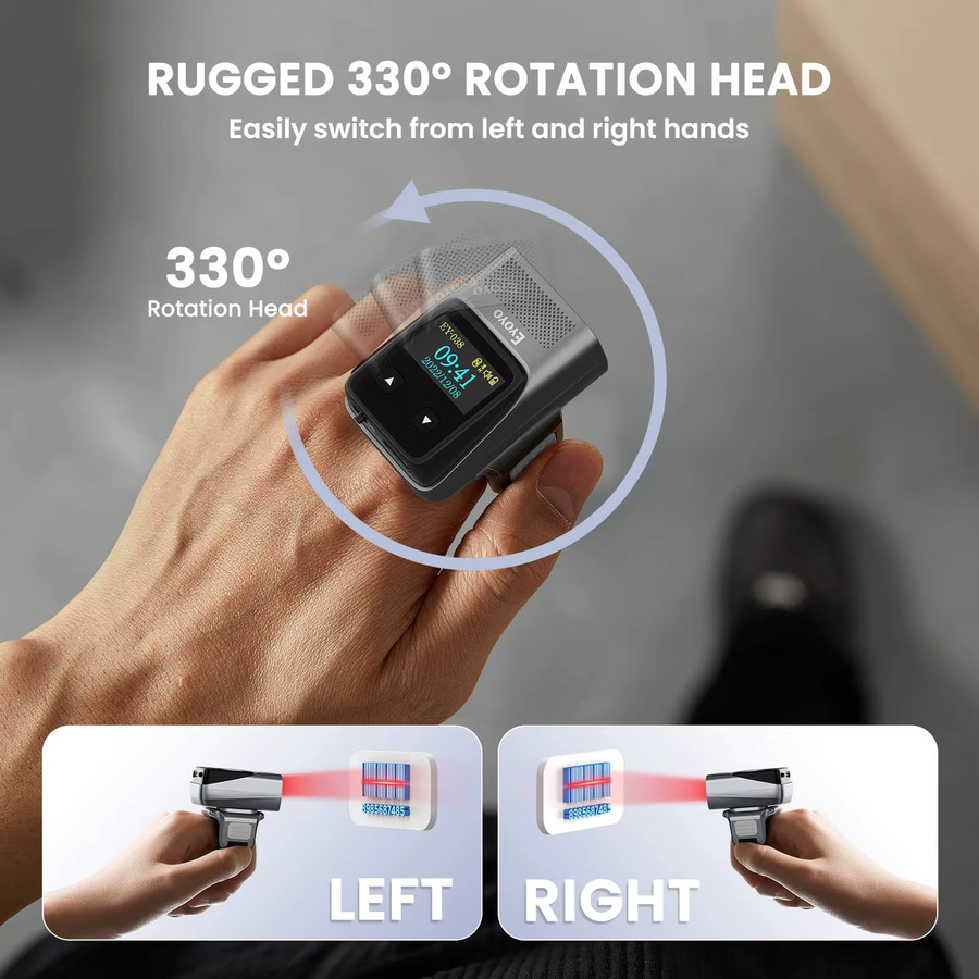 Eyoyo EY-038 Bluetooth-Barcodescanner mit Mini-Display, tragbarer 1D und 2D Barcodeleser für iPad, iPhone und Computer - Bild 3
