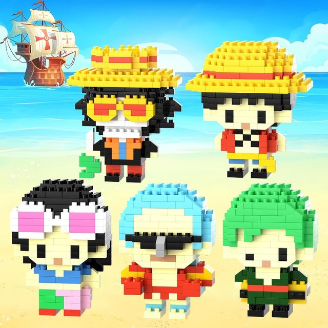 Bandai One Piece Montage-Set, Mini-Bausteine Figuren, ab 6 Jahren - Bild 1