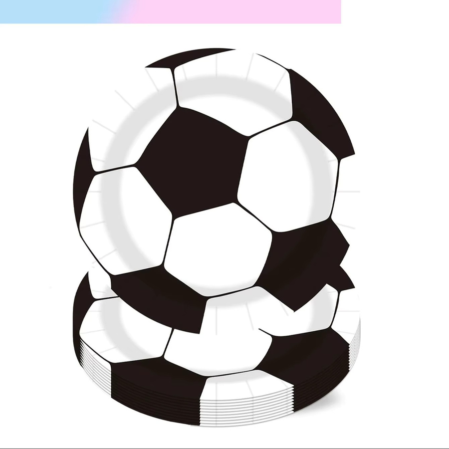 Fußball Geburtstagsparty Geschirr-Set aus Papier in Weiß mit Tellern, Servietten und Bechern - Bild 3