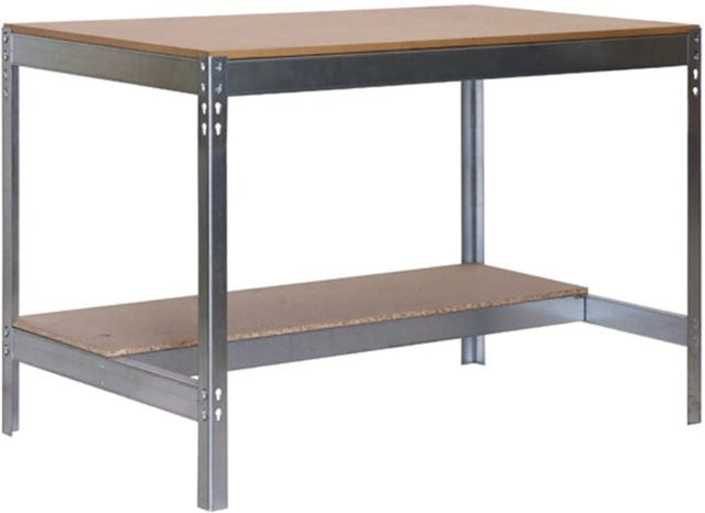 PROREGAL Werkbank Buffalo in Silber, höhenverstellbar, Traglast 600 kg, H x B x T: 84 x 150 x 61 cm - Bild 1
