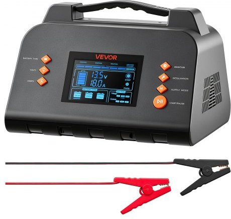 VEVOR Smart-Batterieladegerät 30 A für 6V/12V/24V LiFePO4 und Bleiakkus, Schwarz, mit LCD-Anzeige und Pulsdesulfatierung für Pkw, Wohnmobile, Lkw und Boote - Bild 1