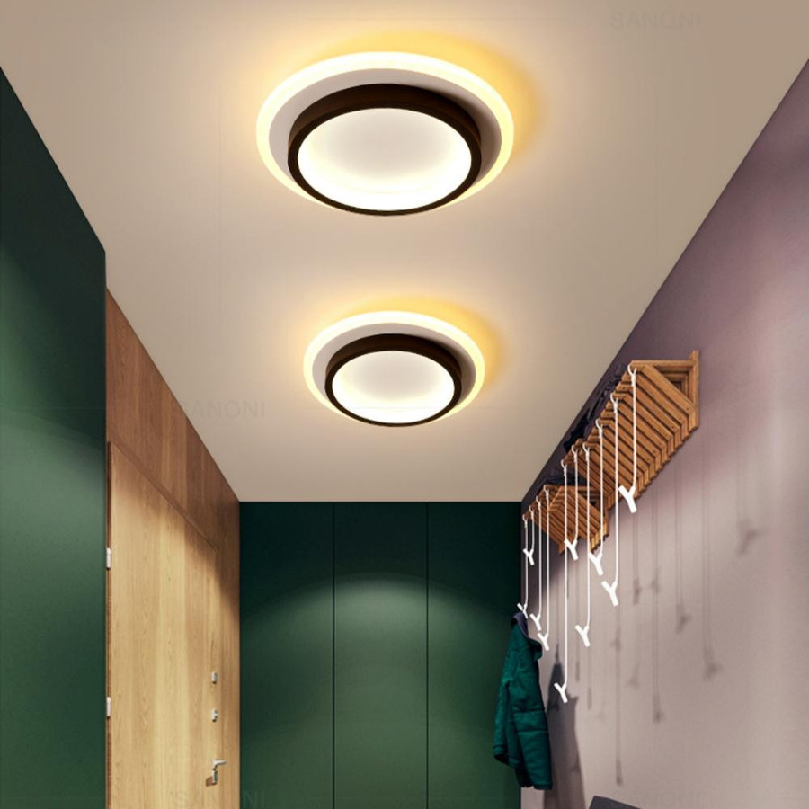 Cozy Glow Moderne LED Deckenleuchte in Gold aus Eisen und Acryl für Flur, Treppenhaus und Schlafzimmer - Bild 2