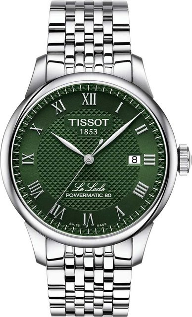 Tissot Herrenuhr Le Locle, Automatik, Edelstahl, Grün, 39 mm, 3 ATM - Bild 1