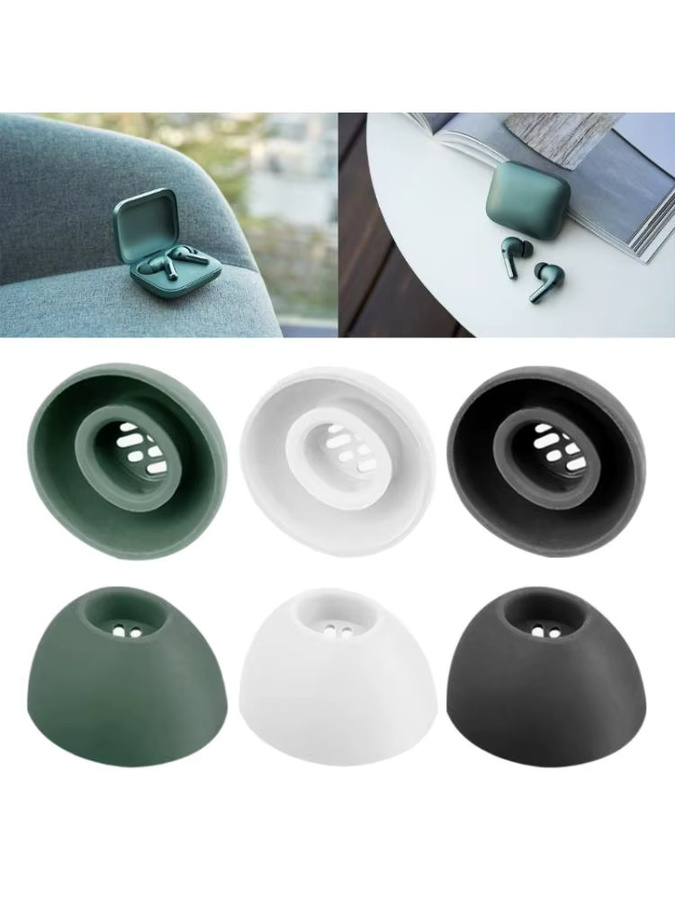 3 Paar Silikon Ohrstöpsel für OnePlus Buds Pro 2 in Weiß, Ersatz-In-Ear-Aufsätze in Klein, Mittel und Groß - Bild 4