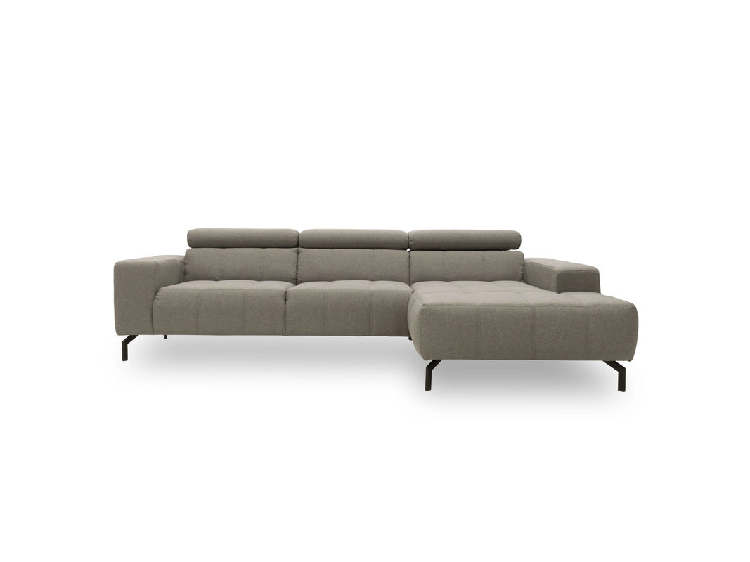 DOMO Sofa Cunelli L-Form mit Longchair in Silber, Polsterstoff, B: 292 cm, T: 175 cm - Bild 2