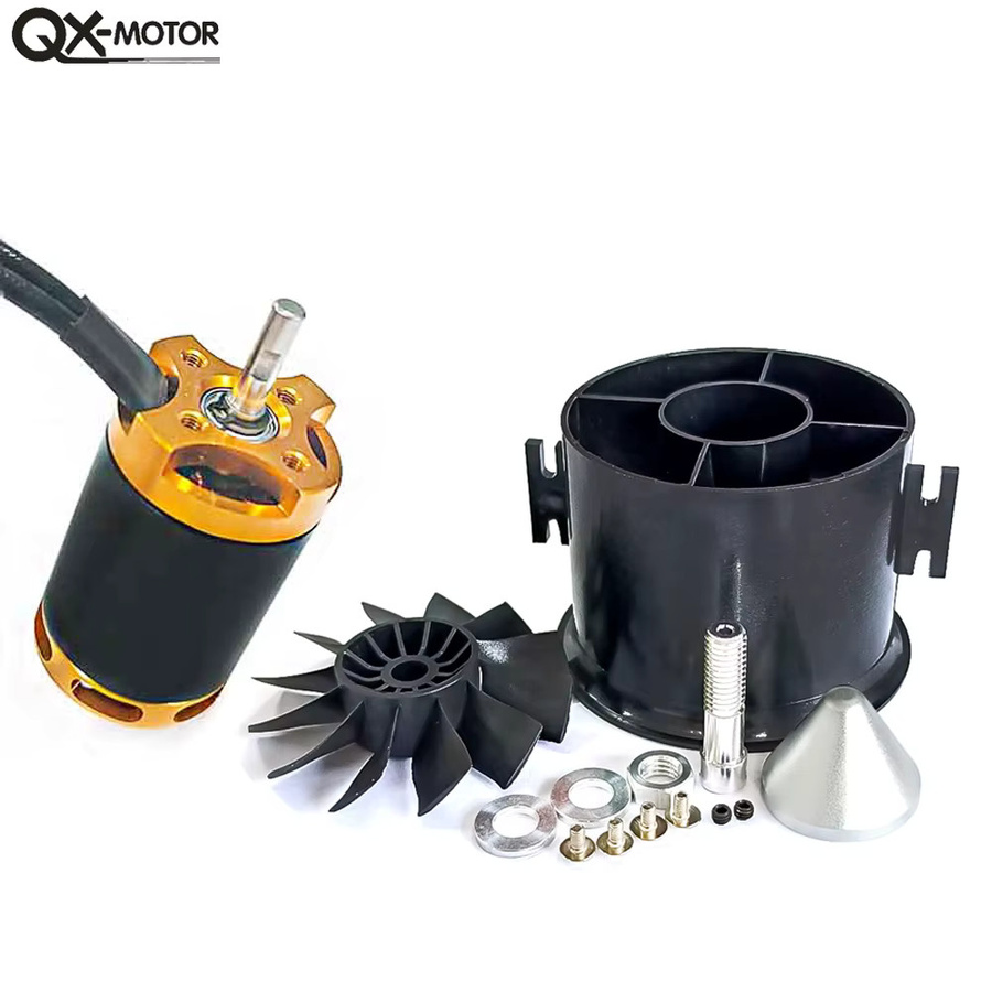QX-MOTOR 70mm EDF QF2827 12-Blatt Impeller, mit 2600KV/1800KV bürstlosem Motor, Schwarz - Bild 3