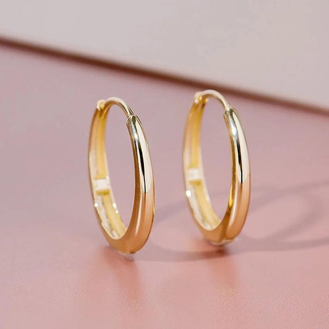 YIRAN Jewelry Creolen, Kupfer, Gold, Zirkonia, Damen - Bild 1