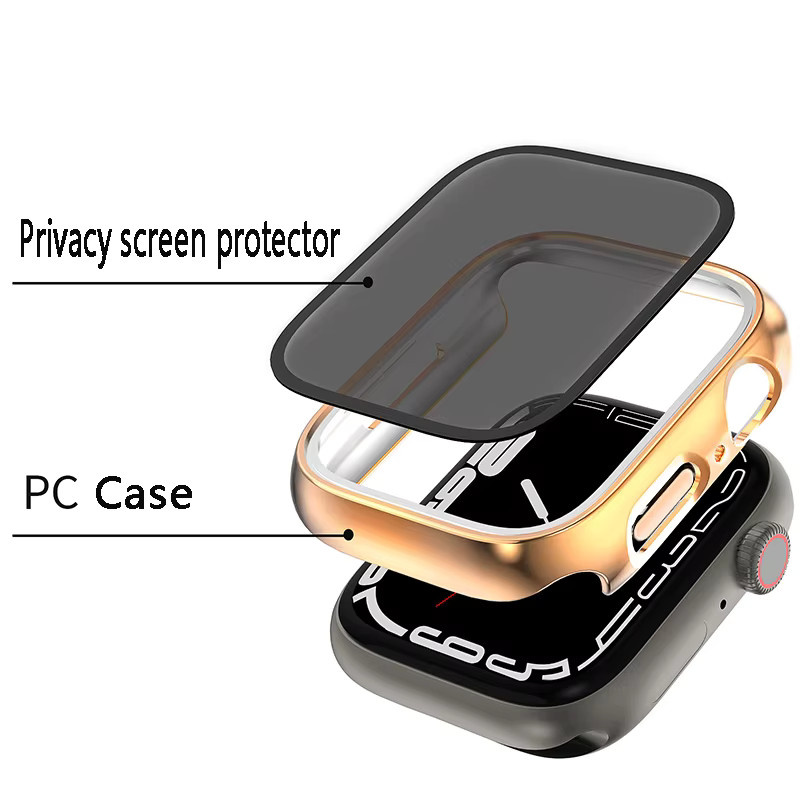 Apple Sichtschutz aus gehärtetem Glas für Apple Watch, Schwarz - Bild 3