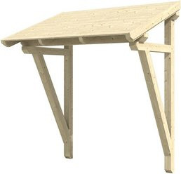 Skan Holz Haustür-Vordach Paderborn 2 aus nordischer Fichte in Natur Beige, Breite: 242 cm, Tiefe: 156 cm - Bild 1