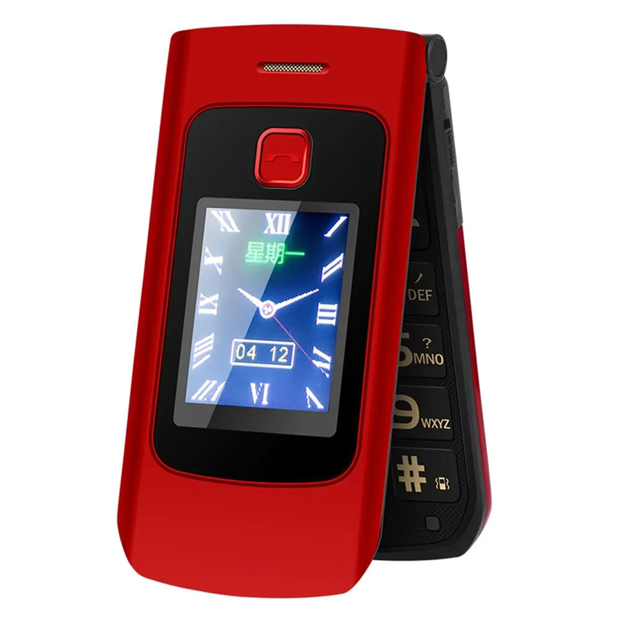 YeeMI K21+ 4G Flip Phone mit 2,6 Zoll Bildschirm, Dual SIM, Dual Screen Funktion und 4800mAh Akku in Rot mit russischer Tastatur für Senioren - Bild 7