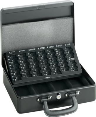 MAUL Geldzählkassette mit Euro-Einsatz in Schwarz, B: 30,0 cm, T: 24,0 cm, H: 9,3 cm - Bild 2