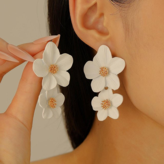 YULIN Schmuckset, Weiße Blume, Kristall, Messing, Damen - Bild 1