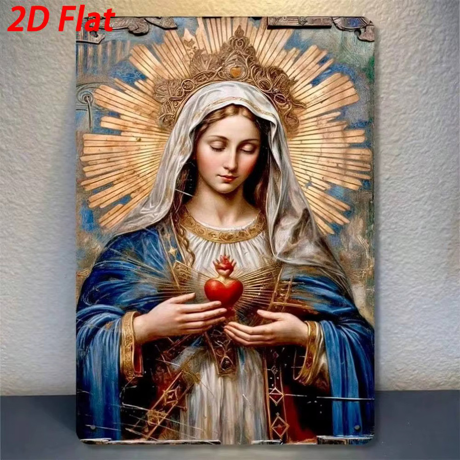 Religiöse Wandkunst Heiliges Herz von CIFBUY aus Metall, B: 20 cm, H: 30 cm - Bild 4