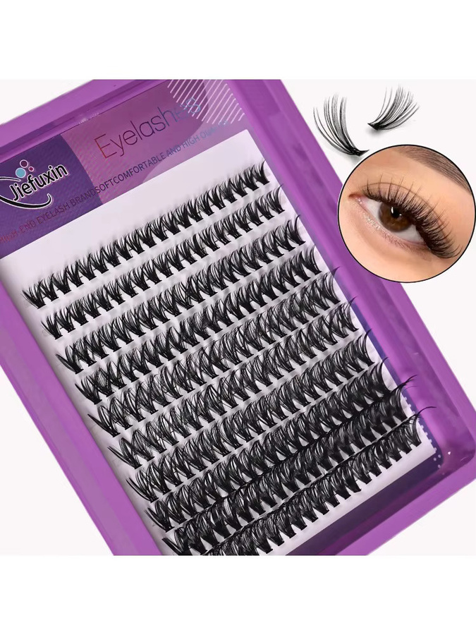 BLL.cf Wimperncluster, 200 Stück, Wispy-Wimpernverlängerung, 8–16 mm, D-Locken, Unisex - Bild 6