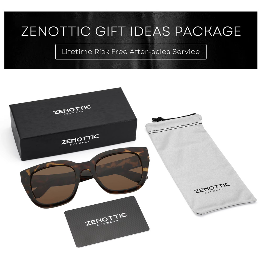 ZENOTTIC Sonnenbrille Square, Vollrand, Kunststoff, braun, Damen - Bild 5