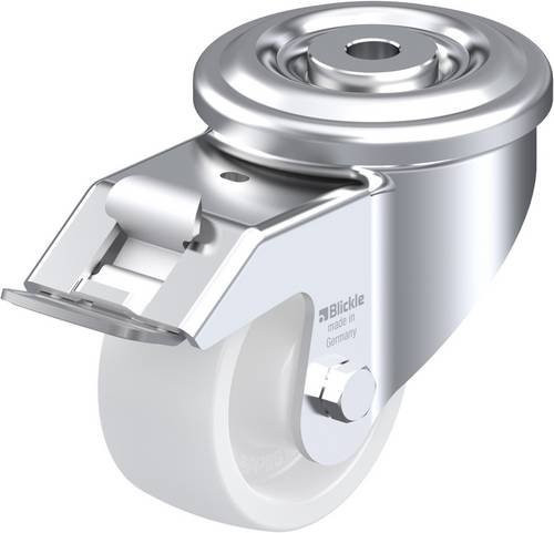Blickle Lenkrolle LKR-SPO 80G-FI mit Feststeller in Silber und Weiß, Rad-Durchmesser: 80 mm, Tragfähigkeit: 350 kg - Bild 1