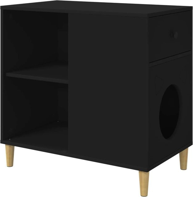 vidaXL Katzenhaus aus Holzwerkstoff in Schwarz, B/T/H: 72 x 42,5 x 70 cm - Bild 1
