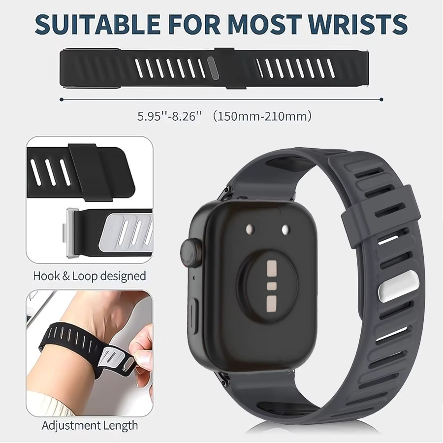 FancyWrist Uhrenarmband Silikon, zweifarbig, Schwarz, Unisex - Bild 2
