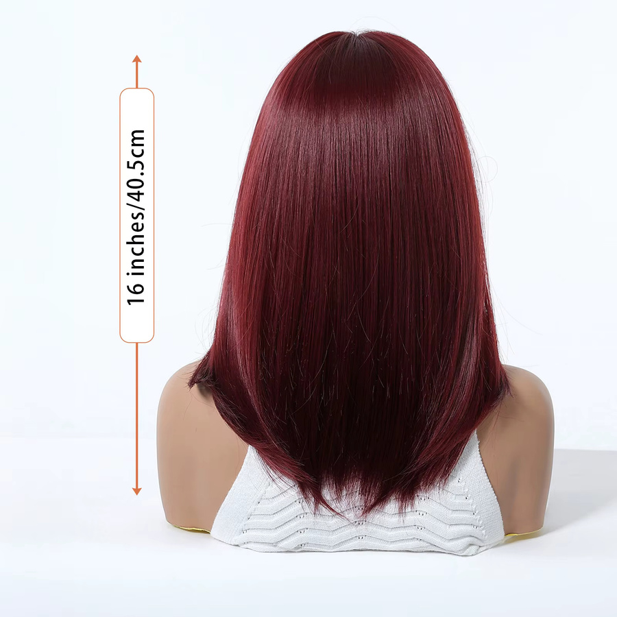 EASIHAIR Perücke, synthetisch, mittellang, burgund weinrot, Damen - Bild 1