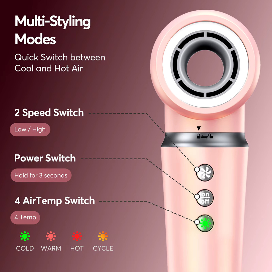 LYSMOSKI 5-in-1 Air Wrap Hair Styler, pink, Unisex - Bild 6