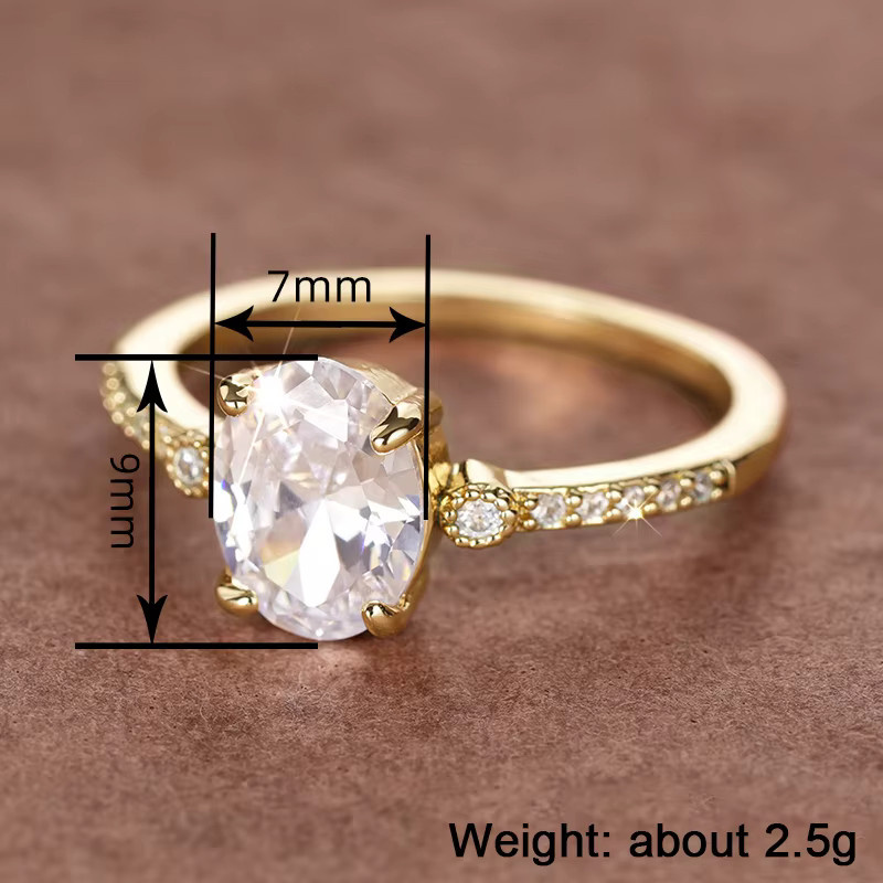Huitan Ring, goldfarben, Zirkonia, Damen - Bild 5