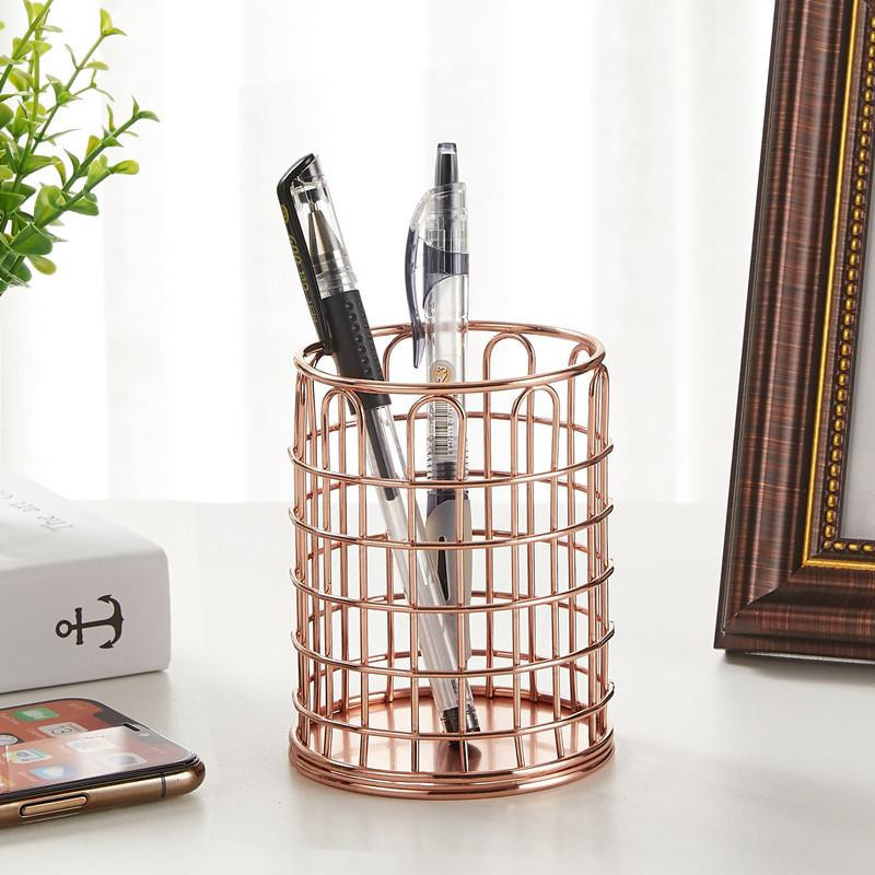 Zylindrischer Organizer aus Schmiedeeisen von Binchi Health Technology in Gold für Kosmetika, Make-up-Pinsel und Lippenstift - Bild 1