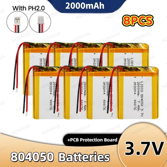 NDNNAS Lipo 2000mAh Akku 3,7V Li-Polymer Lithium-Ionen-Batterie in Gelb - Bild 1