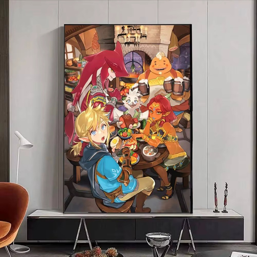 Selbstklebender Anime Poster Druck Zelda Link Motiv auf Papier, Mehrfarbig, Rechteckig - Bild 5