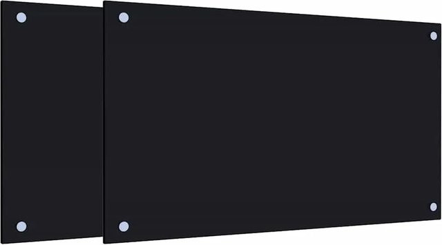 vidaXL Küchenrückwände aus Hartglas, 2 Stück, Schwarz, B/H: 70 x 40 cm - Bild 1