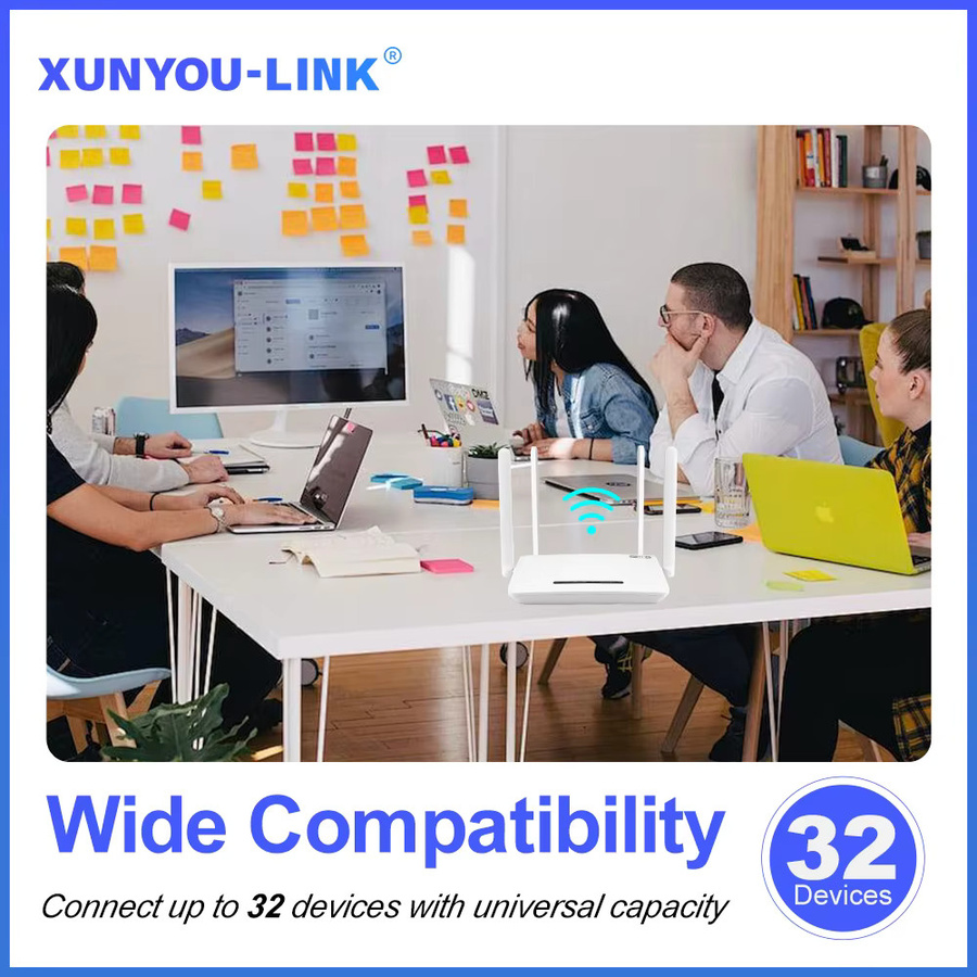 XUNYOU-LINK WiFi 6 4G LTE Router mit 300 Mbit/s High Speed, Wireless Hotspot für bis zu 32 Geräte, Weiß - Bild 2