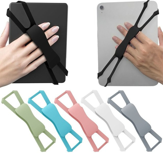 Ergonomische Silikon-Handschlaufe in Pink für Tablets und eReader von 6 bis 10 Zoll, rutschfester Halter für Kindle, Kobo, Boox und Lenovo - Bild 1