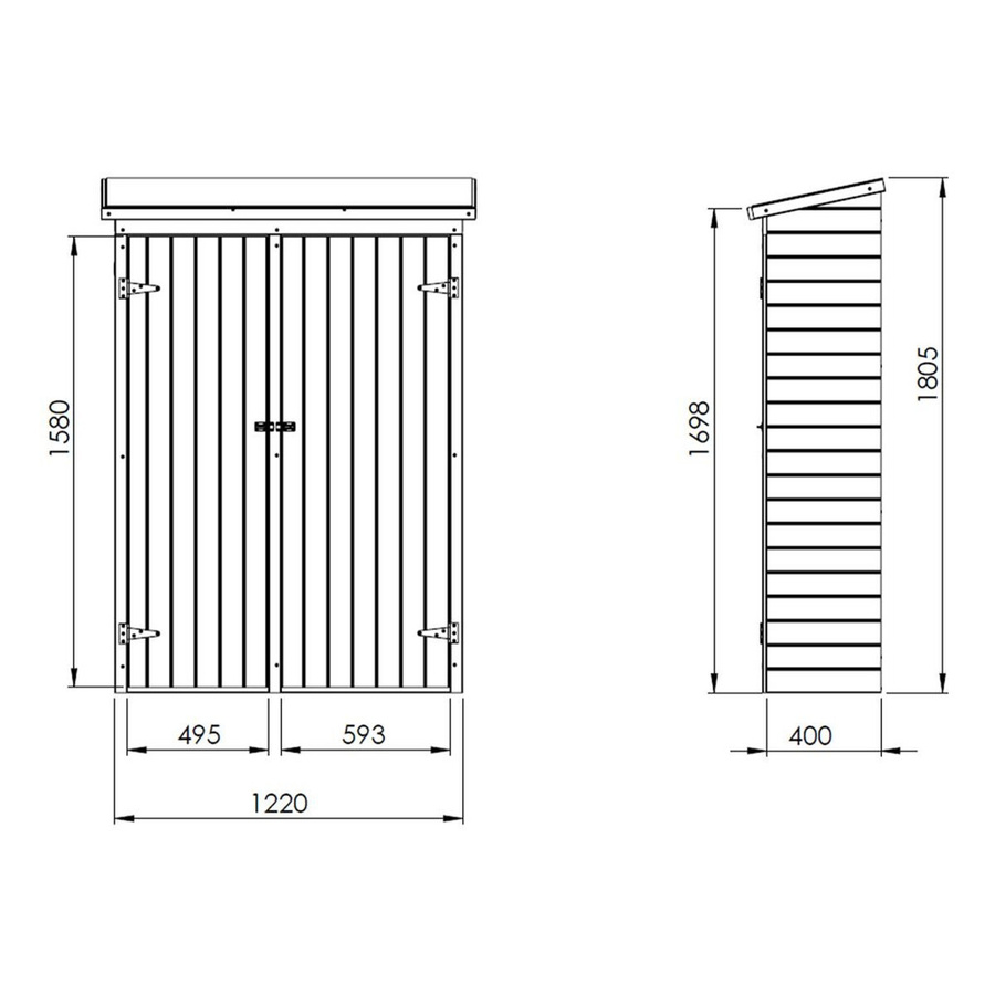 AXI Gartenschrank Olivier aus Holz in Braun B/H/T: 122 x 180 x 40 cm - Bild 2