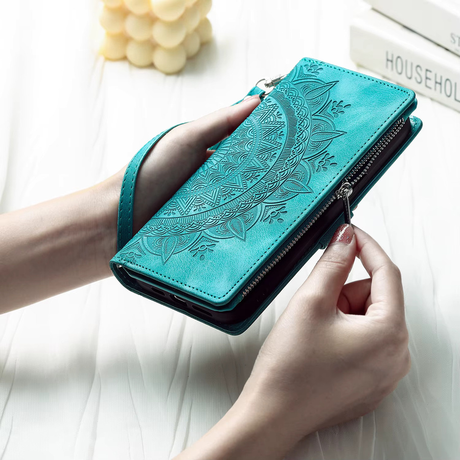 Ledertasche mit Kartenhalter und Brieftasche als Schutzhülle für Samsung Galaxy A-Serie in Blau - Bild 4
