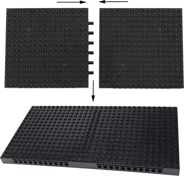 hairun Basisplatte 16x16 Noppen Bausteine Bodenplatte, Schwarz, Zubehör - Bild 1