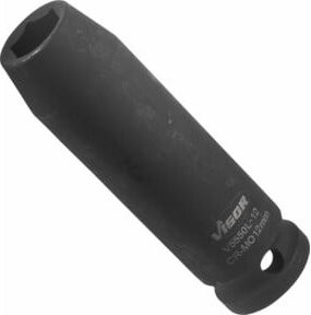Vigour Steckschlüssel Einsatz V5550L-12 mit 1/2 Zoll Vierkant hohl, Außen-Sechskant Profil 12 mm, Schwarz - Bild 1
