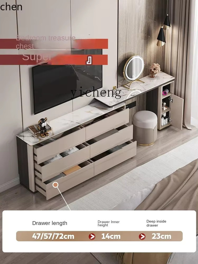 ZML Nachttisch-Kommode und moderner TV-Schrank als Eck-Schminktisch in Weiß mit glänzender Oberfläche - Bild 2