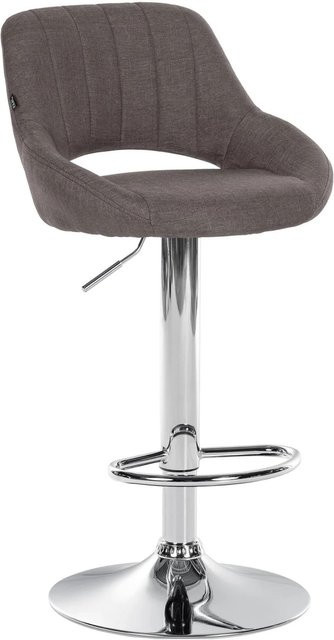 DELUKE Barhocker SEGAD Tresenhocker mit Lehne aus Stoff in Dunkelgrau und Silber, B/T/H: 46,5 x 48 x 85 cm - Bild 1