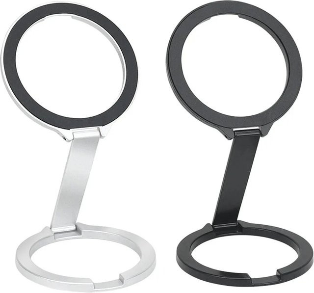 Kerokuru Faltbarer doppelseitiger magnetischer Telefonhalter für iPhone 16/17 und MagSafe Universal Wandständer in Silber - Bild 1