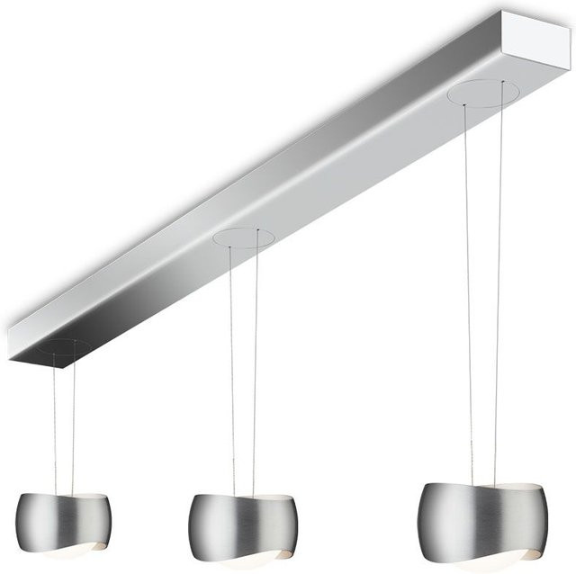 Oligo Curved Slack-Line LED-Pendelleuchte 3-flammig in Chrom und Silber aus Aluminium mit Tunable White (2200K - 5000K) und Casambi-Steuerung - Bild 1